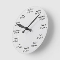 Funny Bar Clock Personalized Gray Wall Clock