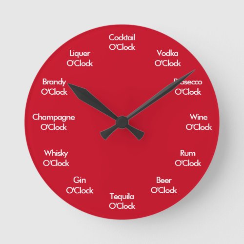 Funny Bar Clock Red Personalized Clock
