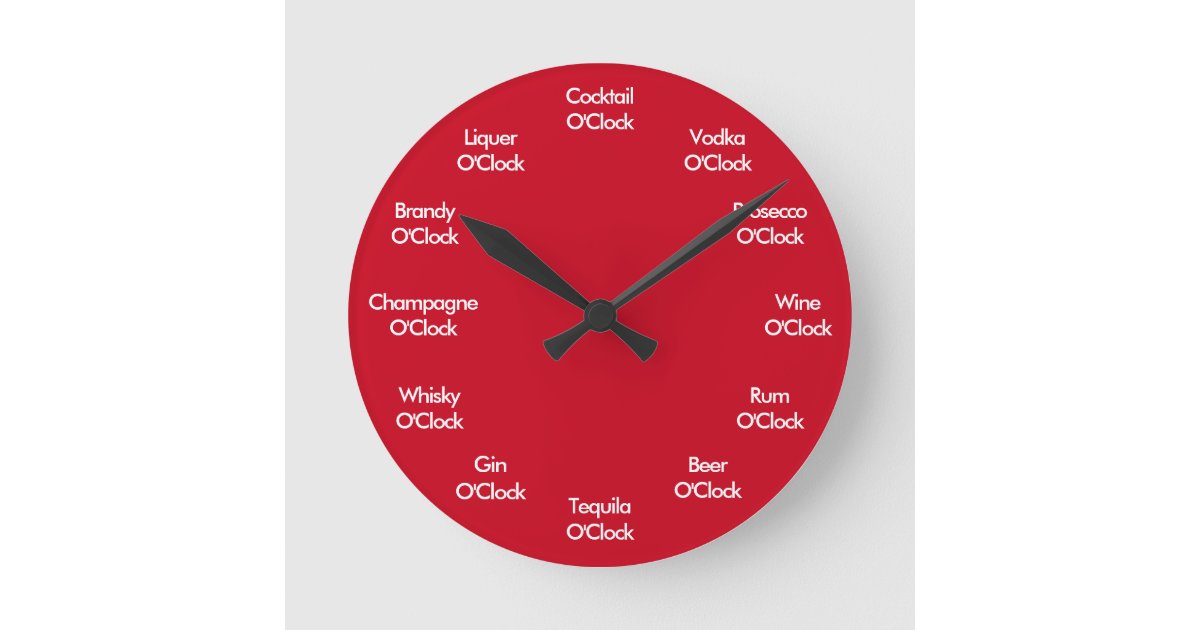 Funny Bar Clock Red Personalized Clock Zazzle