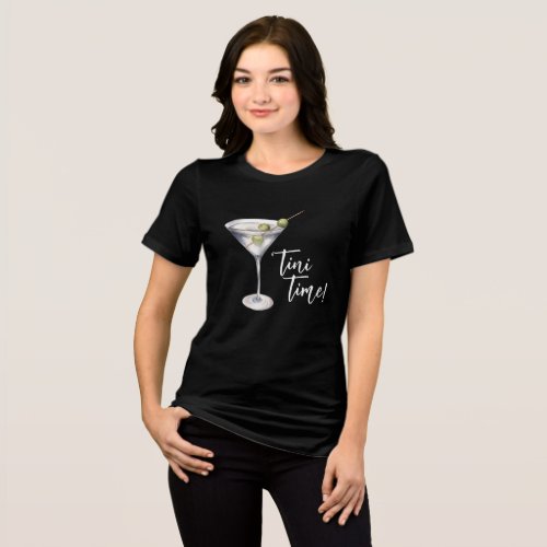 Funny Bar Humor Tini Time Martini Cocktail Tri_Blend Shirt