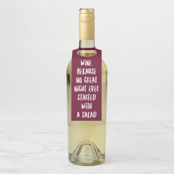 Funny Bar Quote Wine Bottle Hanger Tag by mistyqe at Zazzle