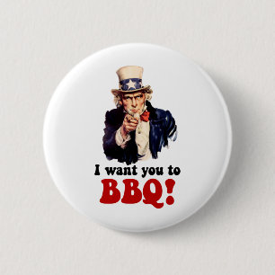Funny barbecue button