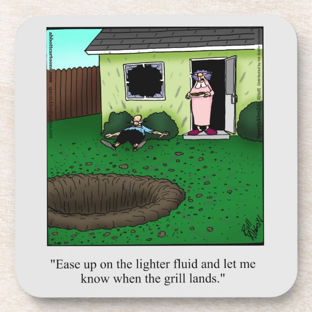 Funny Barbecue Humor Coaster Set (Front)