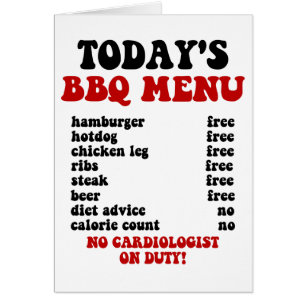 Funny Barbecue Menu Cards