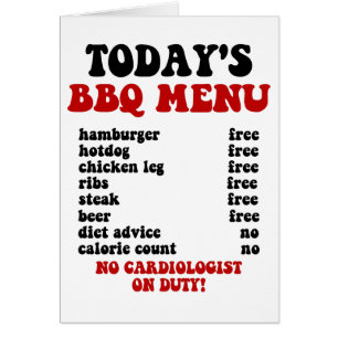 Funny Barbecue Menu Cards