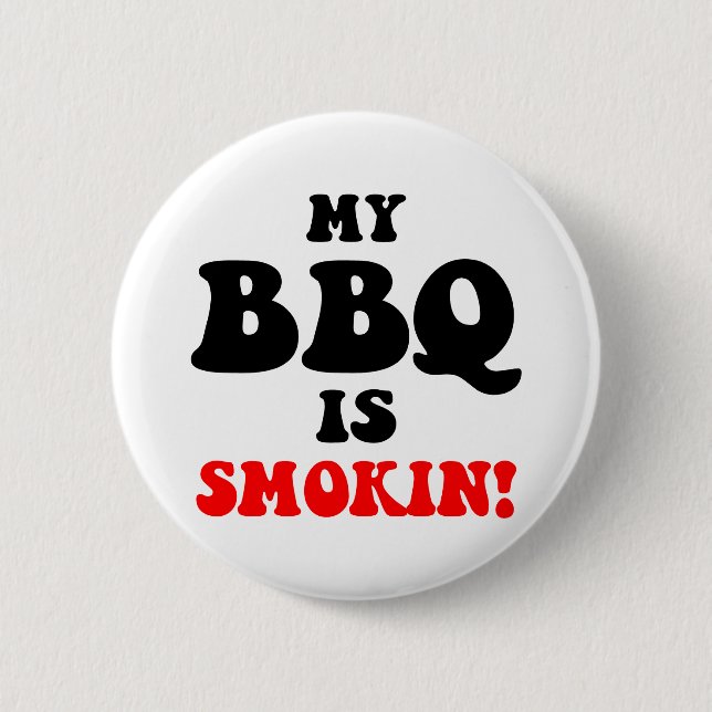 Funny barbecue pinback button (Front)