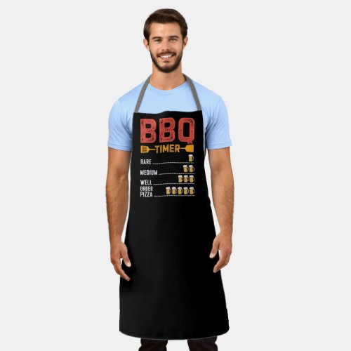 Funny Barbecue Timer Number Of Beers Rare Medium Apron