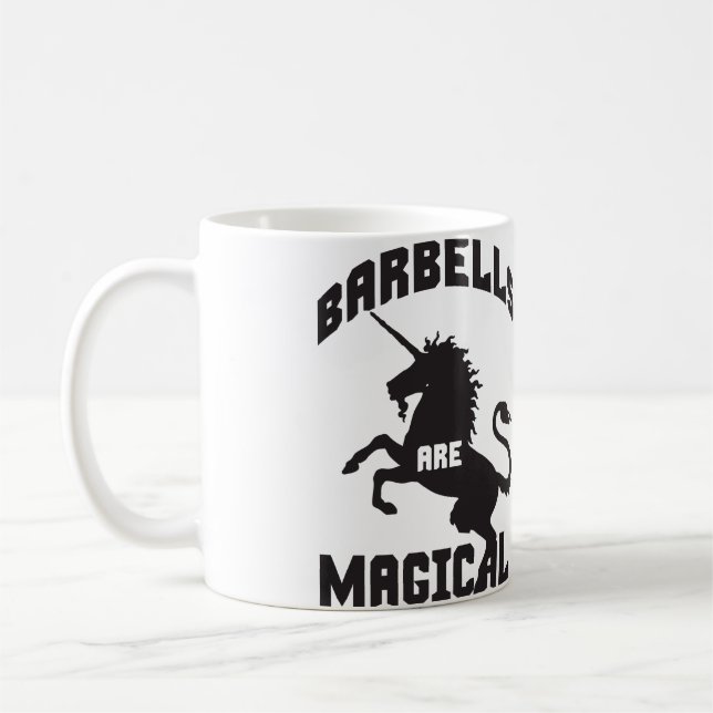 Funny Barbell Lifting Gym Humor Coffee Mug (Left)