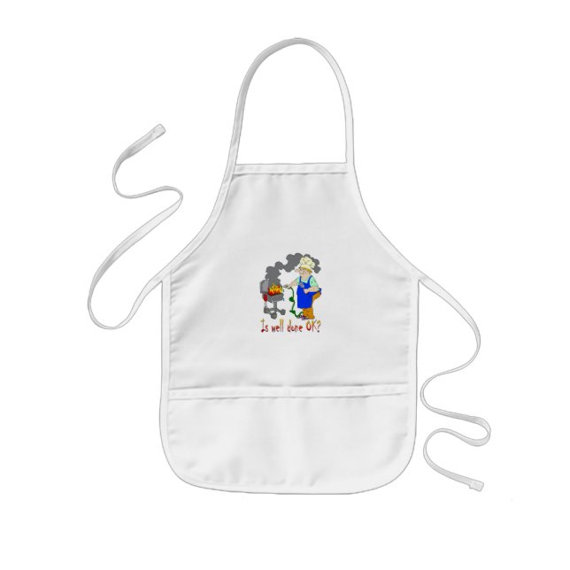 Funny Barbeque Design - Is Well Done OK? Kids' Apron (Front)