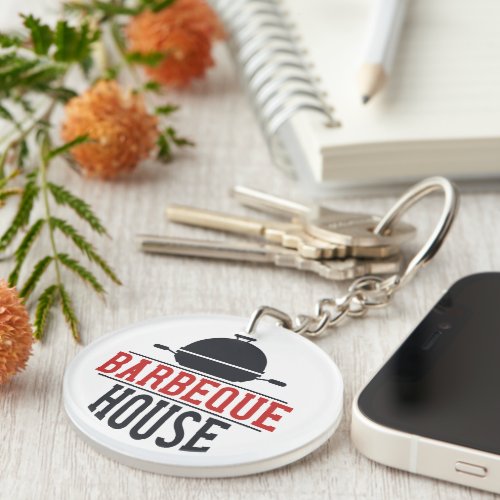 Funny barbeque house gift Keychain