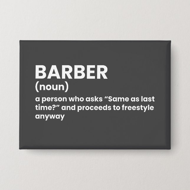 Funny Barber Definition Button (Front)