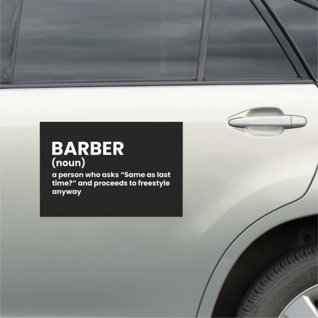 Funny Barber Definition Car Magnet (In Situ)