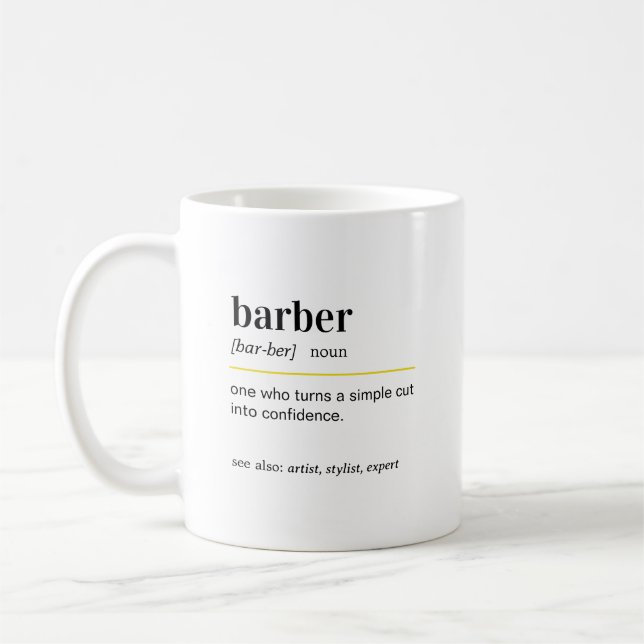 Funny Barber Definition Gift Coffee Mug (Left)