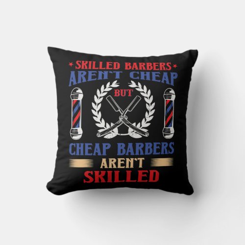 Funny Barber Hair Stylist Hairdresser Proud Throw Pillow