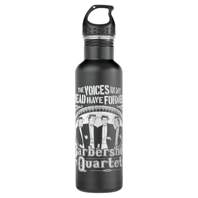 Funny Barbershop Quartet - Music Singing PicksPlac Stainless Steel Water Bottle (Front)
