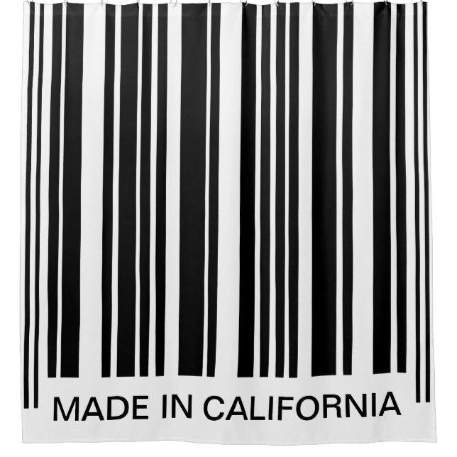 Funny Barcode Black and White Stripes Shower Curtain (Front)