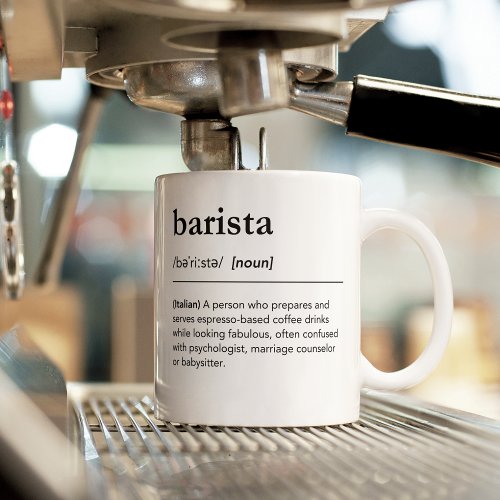 Funny barista definition job description coffee mug