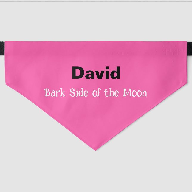 Funny Bark Side of the Moon Pink Pet Bandana Collar (Front)