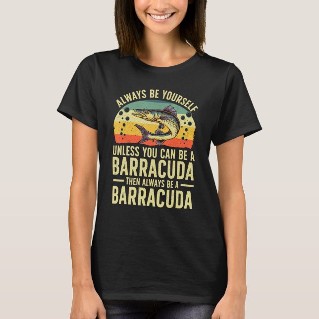 Funny Barracuda Design For Men Women Barracuda Fis T-Shirt (Front)