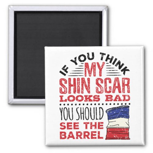 Funny Barrel Racing Shin Scar Rodeo Cowgirl Magnet