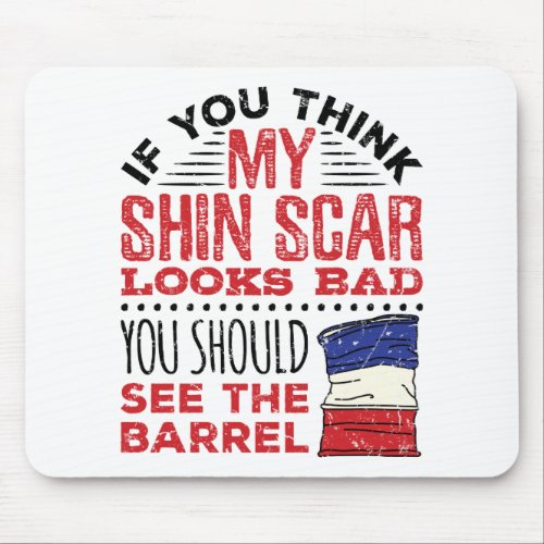 Funny Barrel Racing Shin Scar Rodeo Cowgirl Mouse Pad