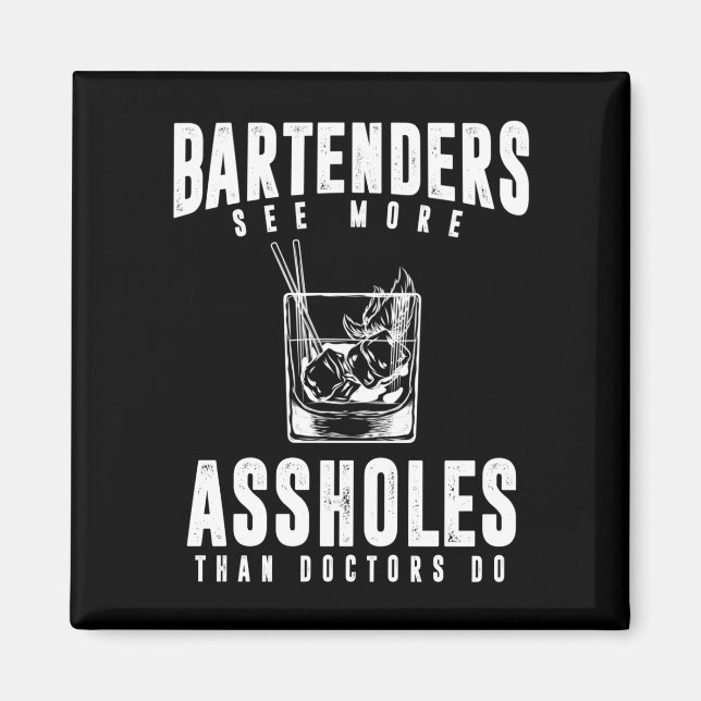 Funny Bartender Alcohol Mixer Barkeeper Joke Magnet (Front)