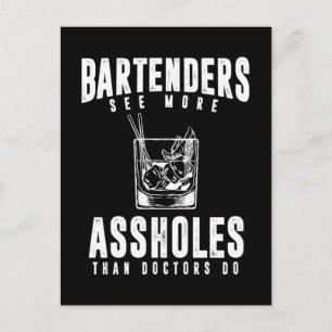 Funny Bartender Alcohol Mixer Barkeeper Joke Postcard