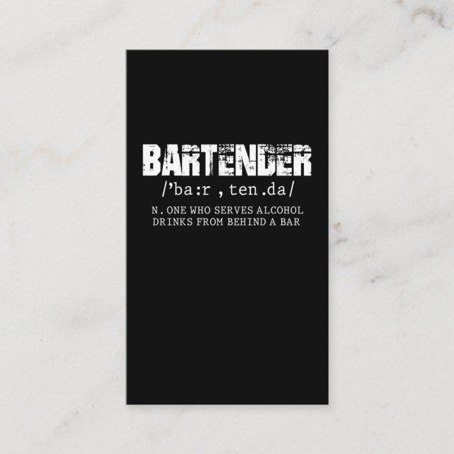 Funny Bartender Alcohol Mixer Barkeeper Jokes Business Card (Front)