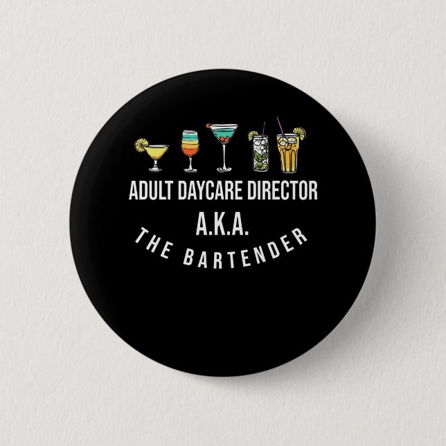 Funny Bartender Alcohol Mixer Barkeeper Jokes Button (Front)