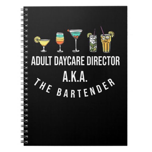 Funny Bartender Alcohol Mixer Barkeeper Jokes Notebook