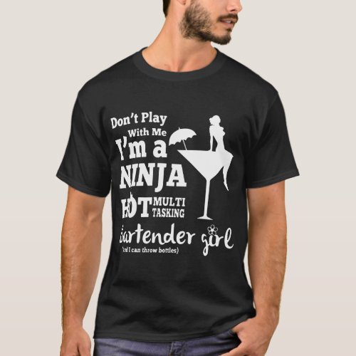 Funny Bartender Bartender Girl Black Cropped Top M