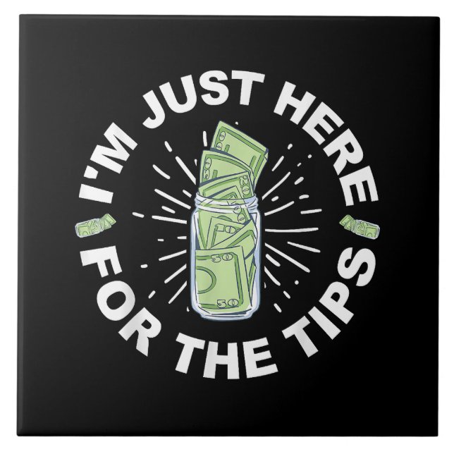 Funny Bartender Just  Ceramic Tile (Front)
