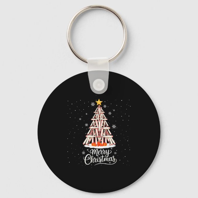 Funny Baseball Bats Christmas Tree Lights Xmas For Keychain (Front)