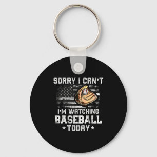 Funny Baseball Boys Sorry I Can't I'm Watching Bas Keychain