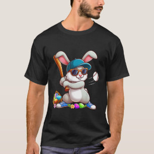 Funny Baseball Bunny Easter Shirts For Kids Boys T