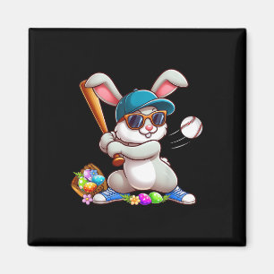Funny Baseball Bunny Easter Shirts For Kids Boys T Magnet