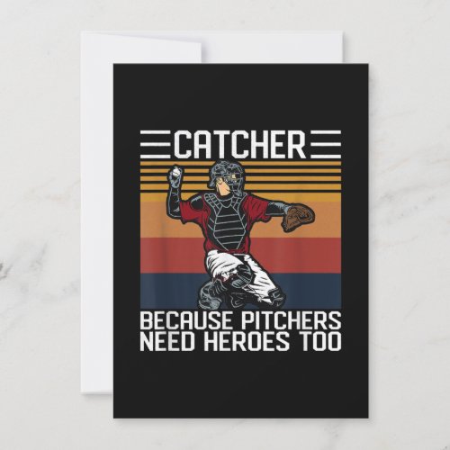 Funny Baseball Catcher  Vintage Pitchers Need Love Invitation