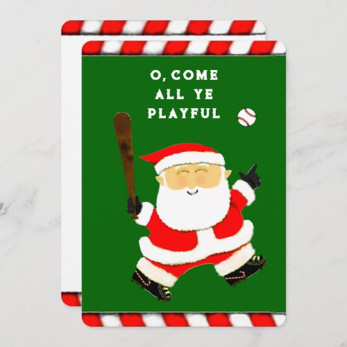 Funny Baseball Christmas Holiday Card