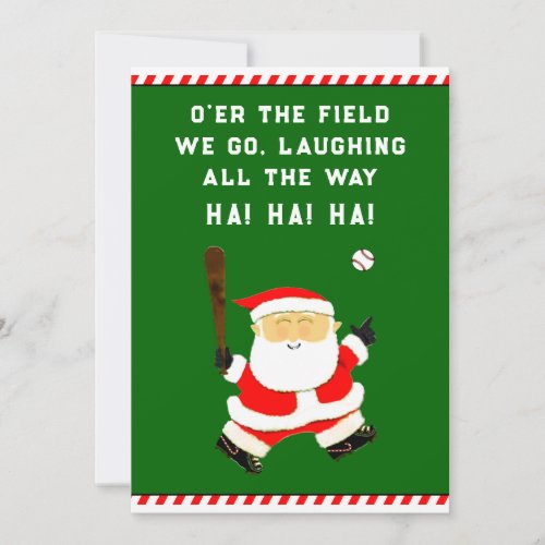 Funny Baseball Christmas Holiday Card