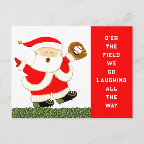 Funny Baseball Christmas Holiday Postcard