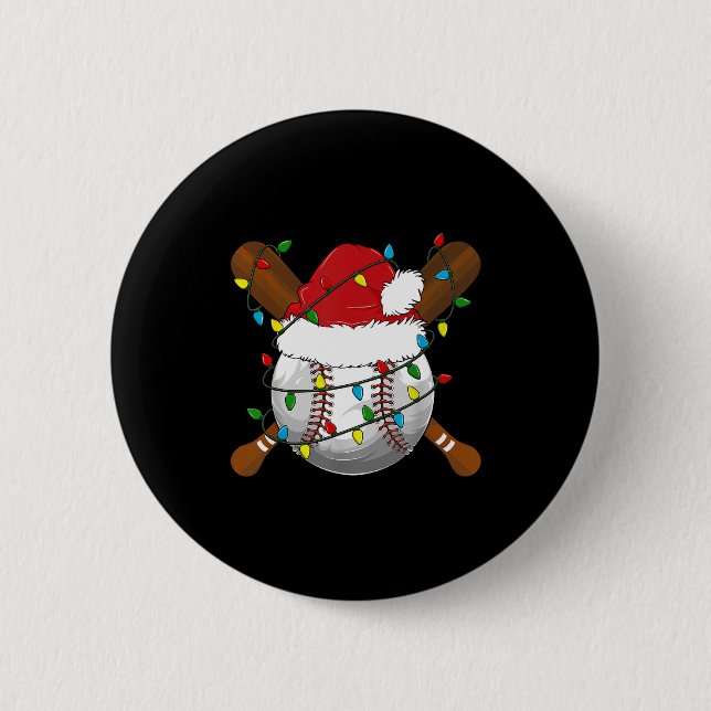 Funny Baseball Christmas Matching Family Pajamas X Button (Front)