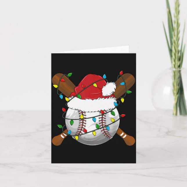 Funny Baseball Christmas Matching Family Pajamas X Card (Front)