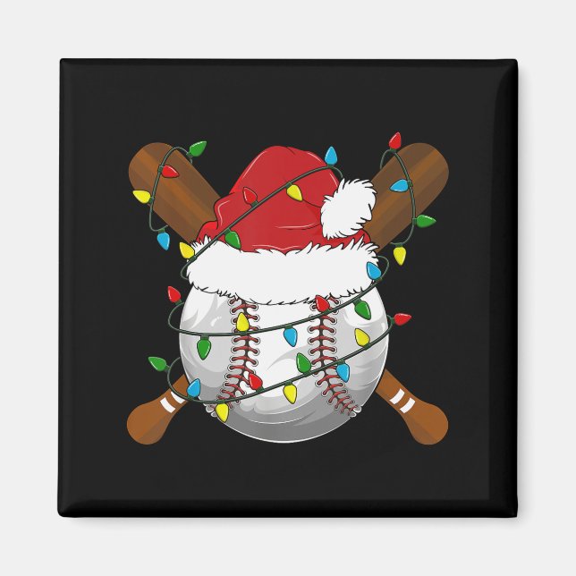 Funny Baseball Christmas Matching Family Pajamas X Magnet (Front)