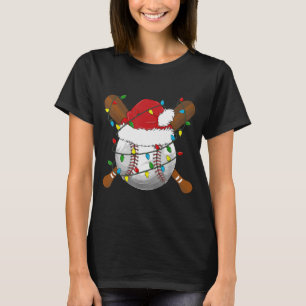Funny Baseball Christmas Matching Family Pajamas X T-Shirt