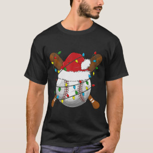 Funny Baseball Christmas Matching Family Pajamas X T-Shirt