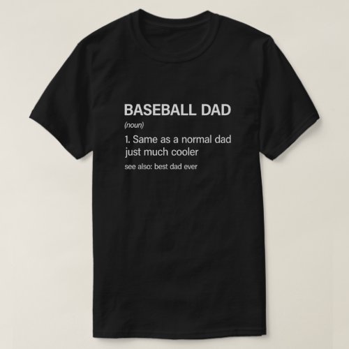 Funny Baseball Dad Definition Baseball Lover T_Shirt