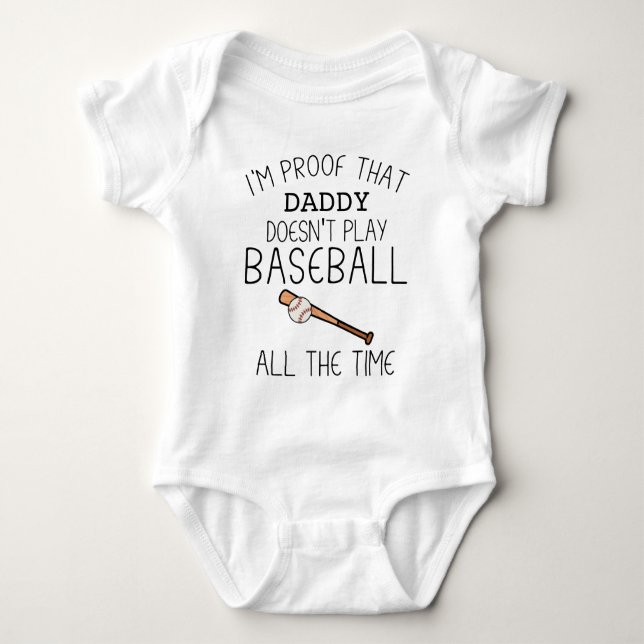 Funny Baseball Daddy | Baseball Catcher Baby Bodysuit (Front)