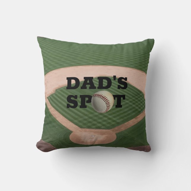 Funny Baseball Dad's Spot Saver Throw Pillow (Front)