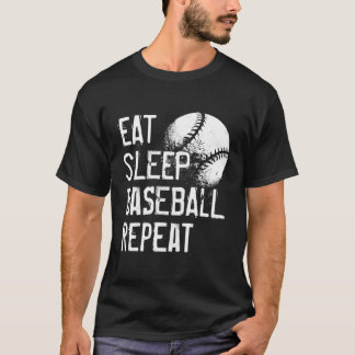Funny Baseball Eat Sleep Baseball Repeat T-Shirt