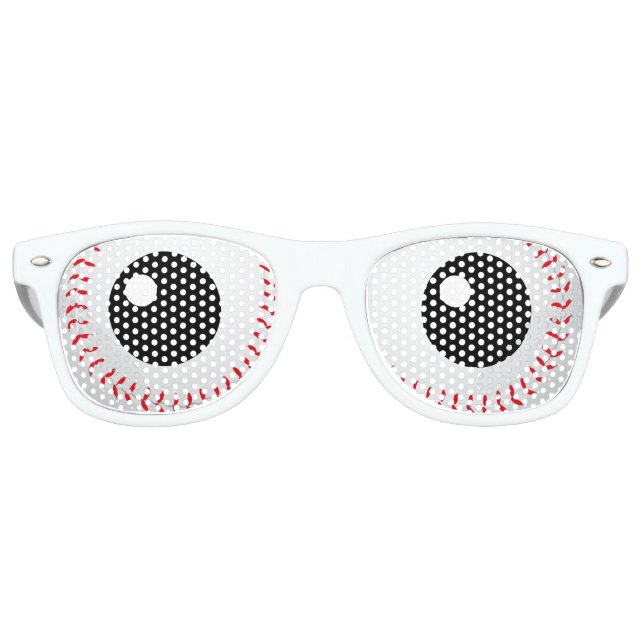 Funny Baseball Eyes | Humor Retro Sunglasses (Front)